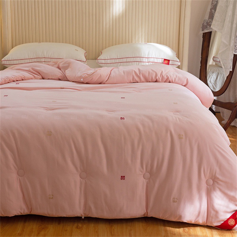 60支天丝彩棉婚庆蚕丝被陪嫁喜被超柔软贴身被子春秋冬被加厚礼品