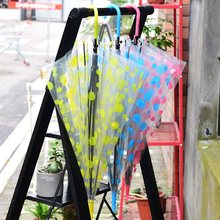 透明雨伞男女ins网红可爱1半自动折叠直柄小清新遮阳晴雨伞亚马逊