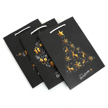 2024款圣诞礼品包装袋黑色主题节日手提袋高档礼袋-阿里巴巴