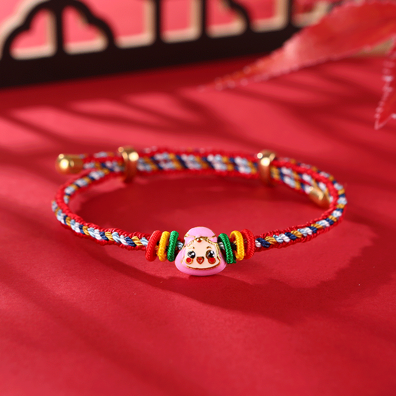 Dragon Boat Festival Carrying Strap Children's Small Rice Dumplings Woven Colorful Rope Bracelet Ethnic Style Bracelet Strand Dragon Boat Festival Ornament Wholesale