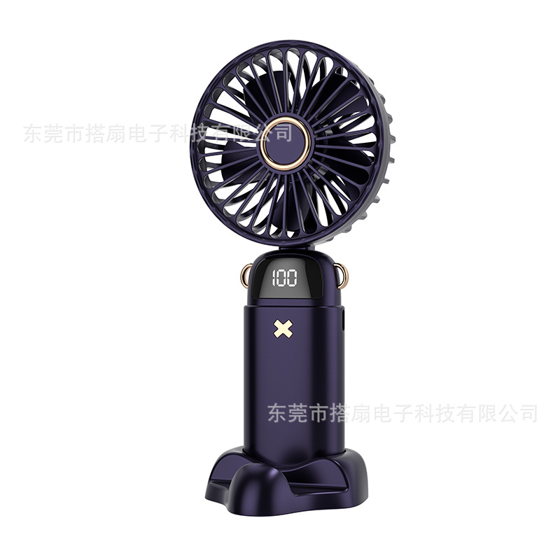 2024 New Small Handheld Fan Portable Hanging Neck Mute Folding Mini Usb Rechargeable Fan Ultra-Long Life Battery