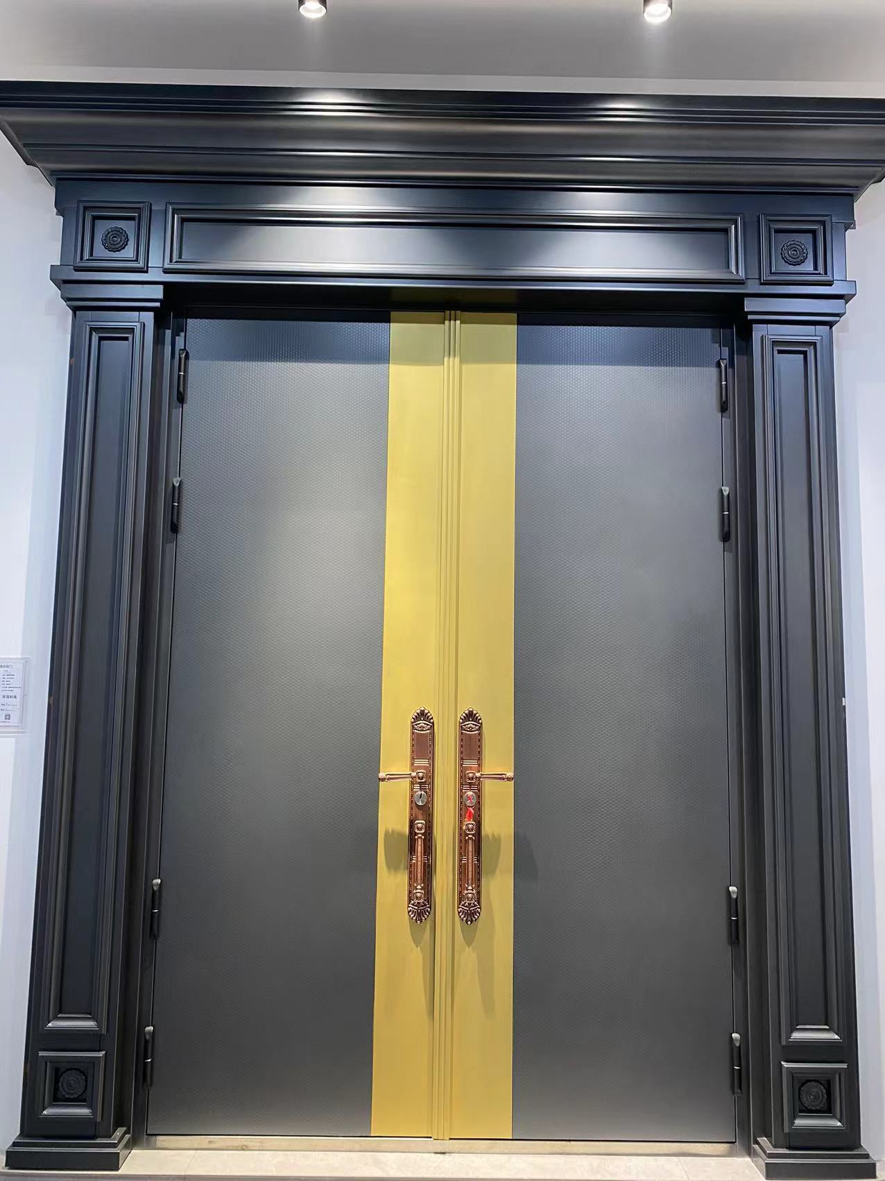 2023款豪华别墅大门农村自建房铸铝门带门门柱锌合金旺宅豪门