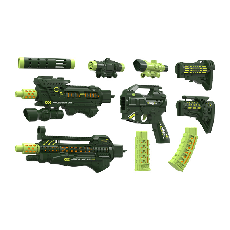 Acousto-Optic Gun Voice Gun Submachine Gun Assault Gun Star Can Assemble Gun Electric Toy Gun