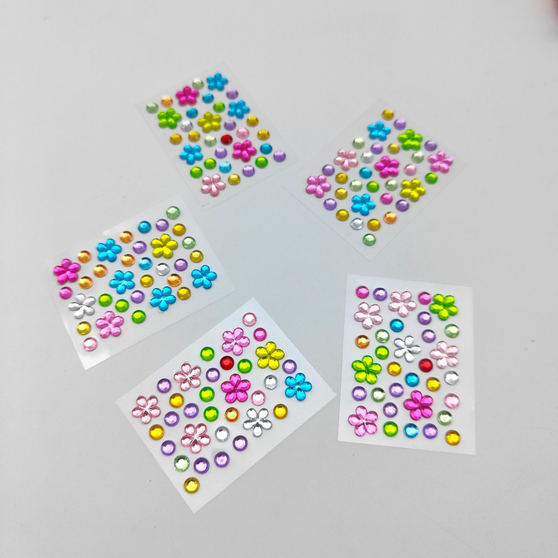 Cross-Border Wholesale Colorful Diamond Sticker Accessories Starry Mobile Shell Diamond Diamond Sticker Paper Children DIY Diamond Sticker Love Diamond Sticker