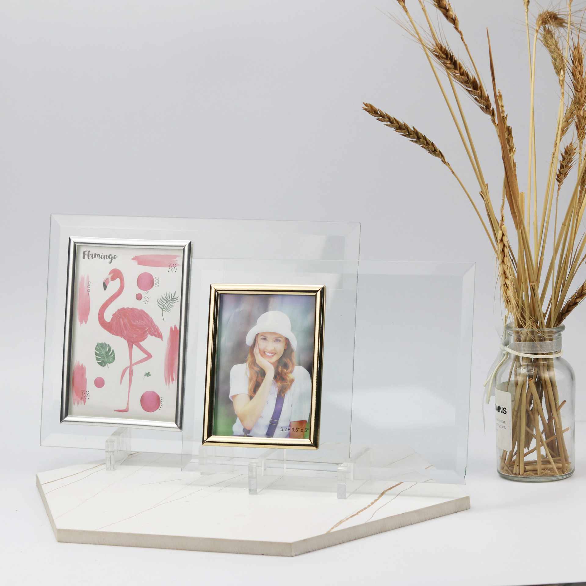 水晶玻璃相框现代客厅卧室个性摆台相册简约画框装裱diy作品展示