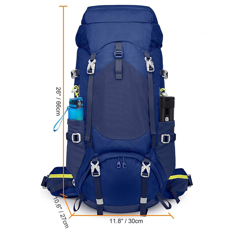 徒步背包45升登山包军事战术背袋旅行背包轻质防水露营背囊亚马逊