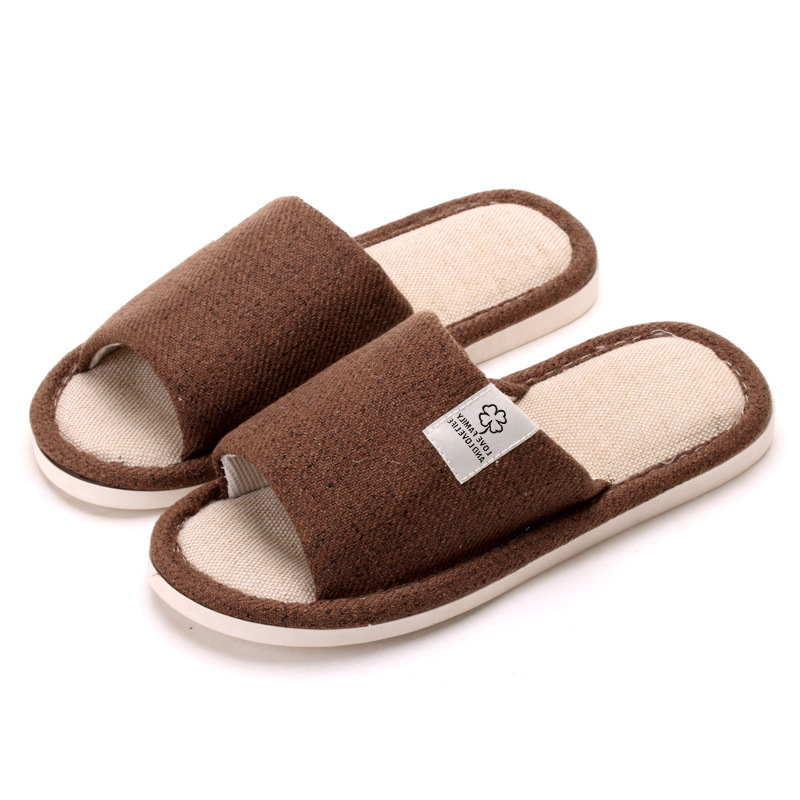 Home Linen Slippers Women's Indoor Non-Slip Free Shipping Couple Slippers Men's Four Seasons Floor Deodorant Slippers Factory Wholesale