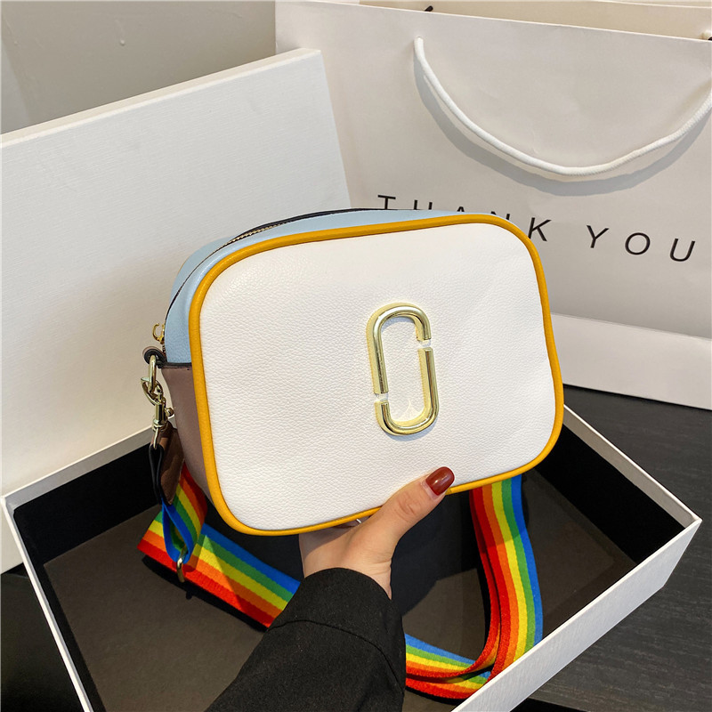 2023 Cross-Border Bag Camera Bag Retro Europe and America Contrast Color Small Square Bag Trendy One-Shoulder Bag Crossbody Bag