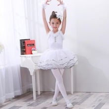 新款儿童演出服小天鹅舞蹈裙女童芭蕾舞裙白色纱裙芭蕾吊带蓬蓬裙
