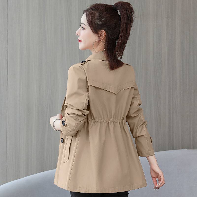 卡其色长款风衣春秋风衣女短款2021年新款收腰显瘦高档大气风衣外