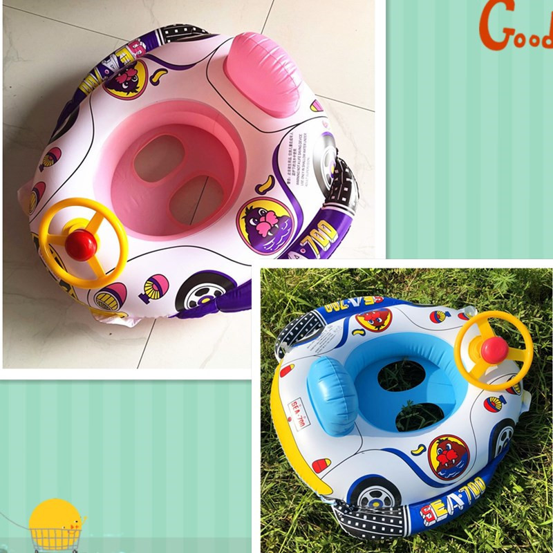 Thickened Children's Steering Wheel 110 Car Horn Boat Baby Water Swimming Ring Inflatable Swimming Ring-Seat Boat