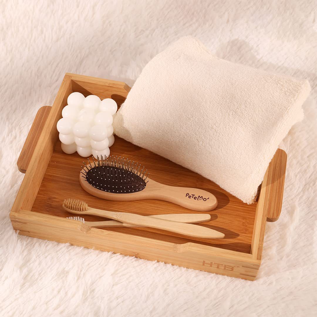 Japanese Style Bathroom Bamboo Wood Tableware Storage Breakfast Wooden Tray Home Snacks Fruit Wooden Tray