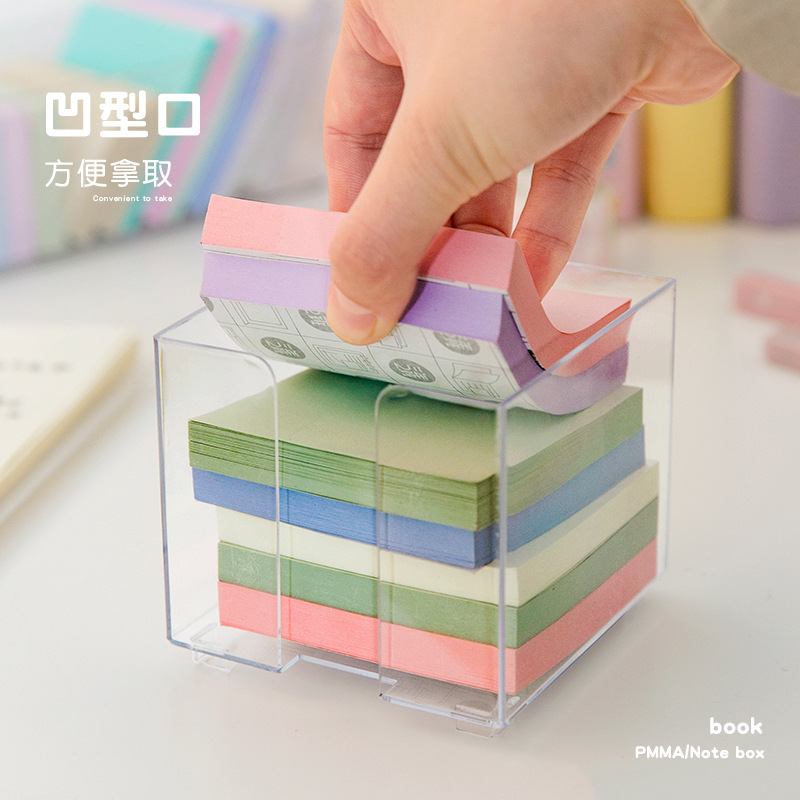 Simple Note Transparent Storage Box Desktop Simple Ins Style Student Stationery Journal Acrylic Large Capacity Storage