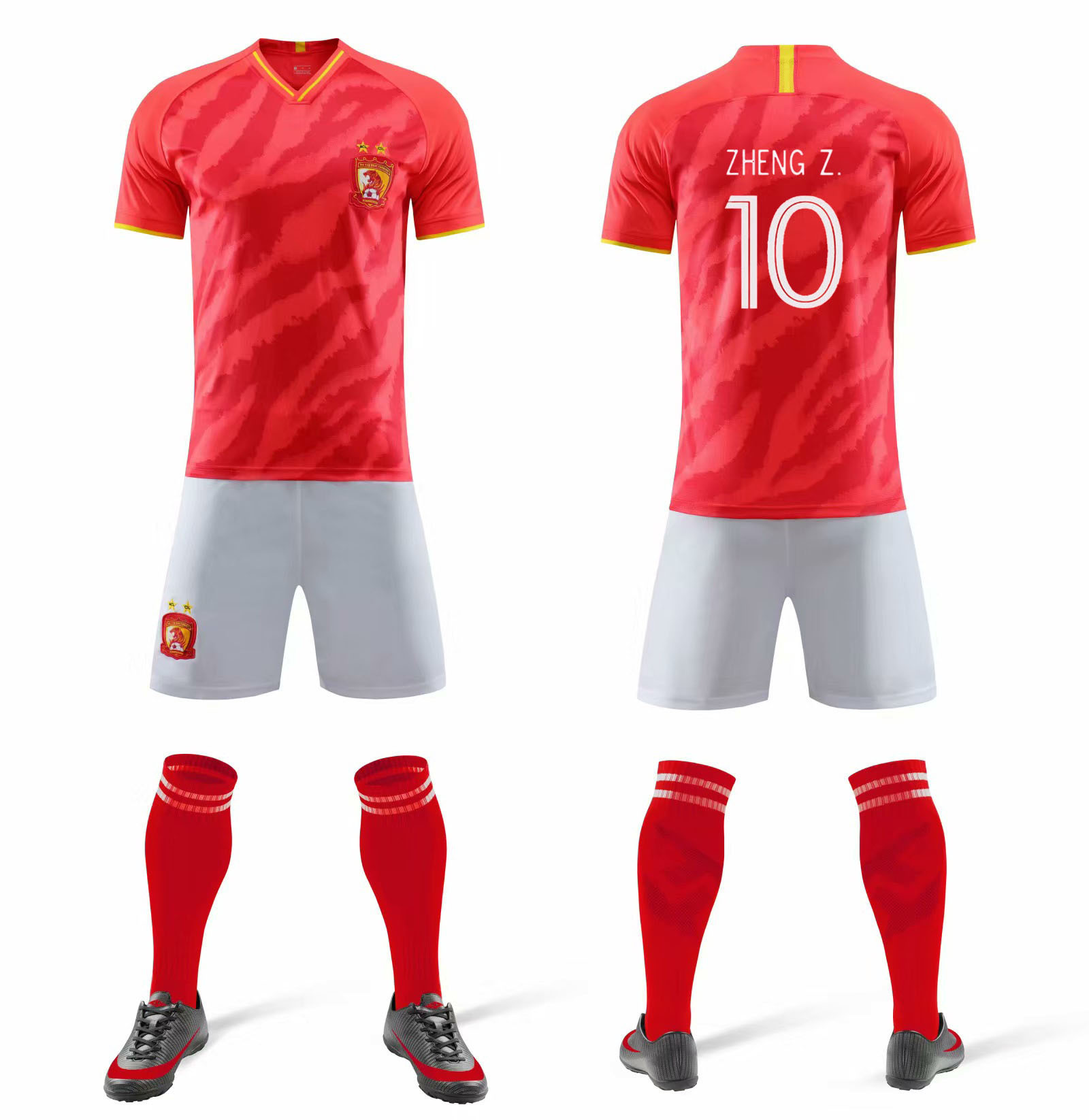 20-21中超广州恒大球衣7号韦世豪10号郑智亚冠主场足球服队服套装