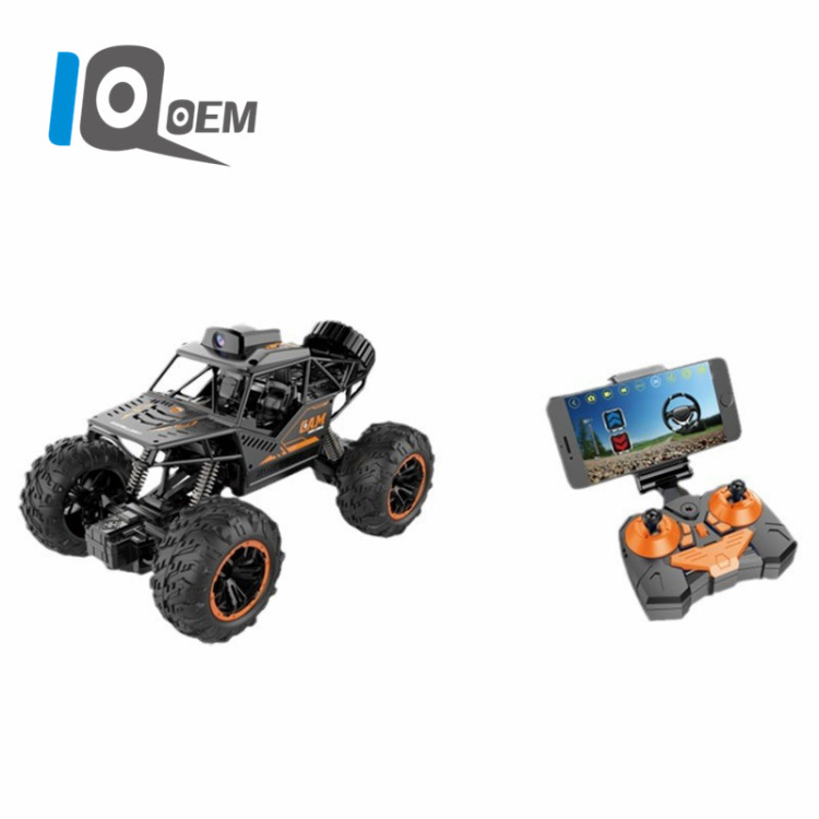 IQ0EM 1:18带摄像遥控车合金攀爬车大越野车充电视频赛车儿童玩具