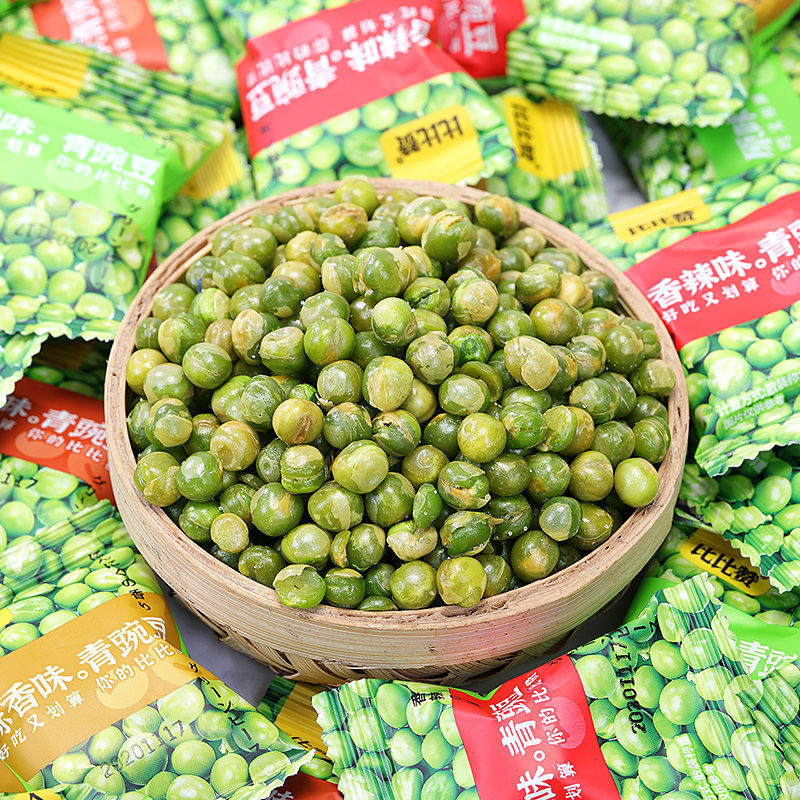 比比赞青豌豆蒜香青豆豆子零食小袋装办公室零食健康营养解馋小食