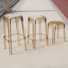 设计师椅子透明椅亚克力吧椅酒吧凳 简约时尚创意塑料高脚椅凳子
