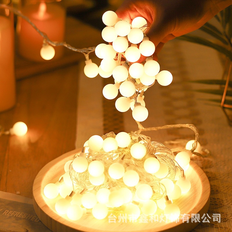 led灯串小圆球户外露营氛围灯满天星星灯节日彩灯圣诞装饰灯批发 图片