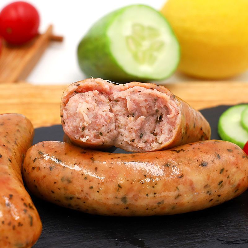 德国香肠纯德式肉肠1000风味罗勒叶烤肠210*3火腿肠热狗