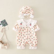 婴儿衣服女宝宝春秋装外出服可爱公主连体衣0-3满月1周岁哈衣爬服