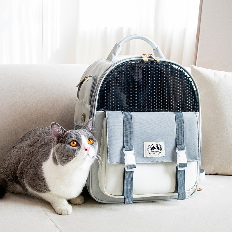 New Cat Bag Outdoor Breathable Backpack Pet Bag Foldable Backpack Large Capacity Dog Bag Wholesale Three-Dimensional Handbag