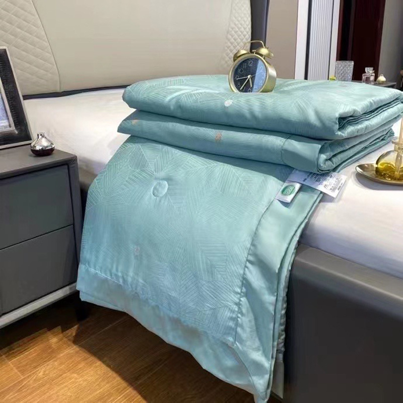 新款轻奢简约80s莱赛尔纤维夏凉薄被 天丝彩锦大提花空调被子