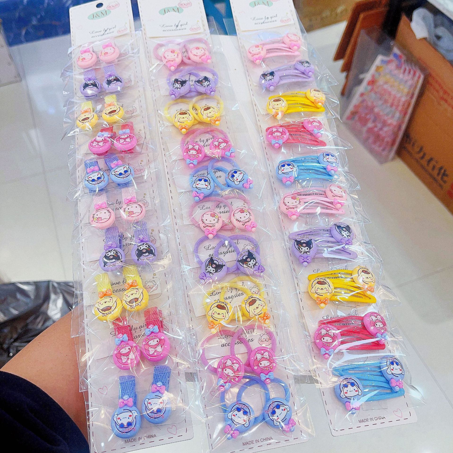 Children's Hair Accessories Cartoon Hair Rope Hair Rope Little Girl Cute Lollipop Sanrio Bb Clip Hair Ring a Pair of Hairclips Hairpin Ornament