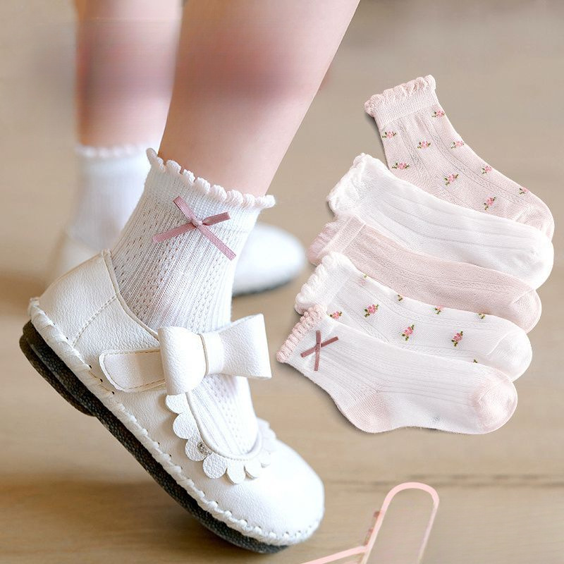 儿童袜子女童袜子棉袜宝宝袜女孩可爱公主花边袜夏季薄款-阿里巴巴