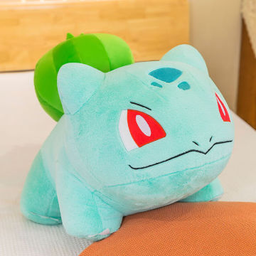 霸气蓝色发怒表情大眼睛背着绿色南瓜大嘴小耳朵趴款妙蛙种子玩偶