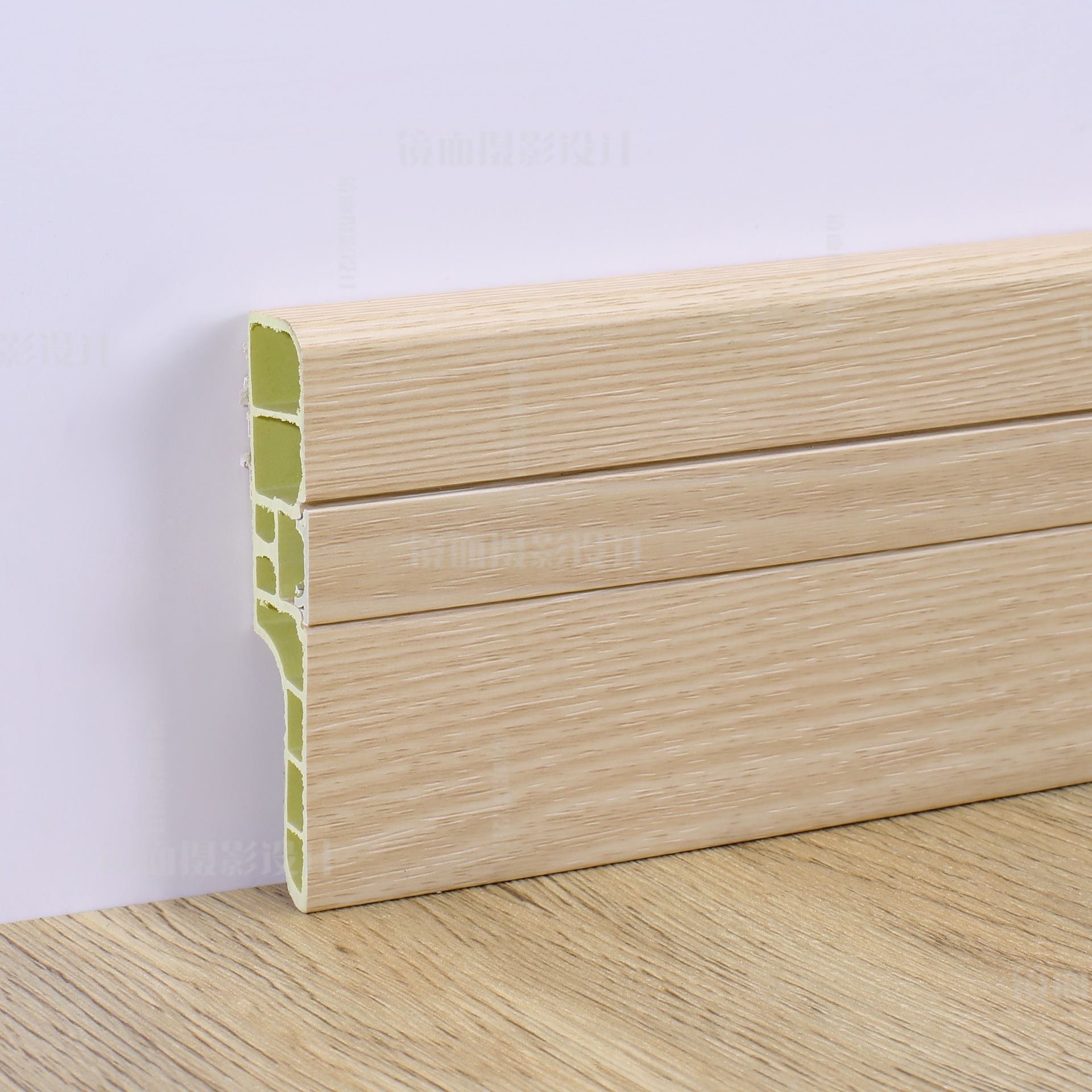 竹木纤维踢脚线7公分平头木塑地脚线pvc地板配件装饰线条工厂批发