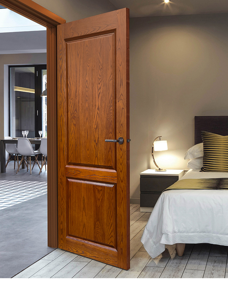 厂家供应水曲柳实木门简欧款室内门烤漆门入户门酒店套装门