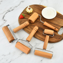 厂家批发榉木擀面杖双头木质面粉饺子皮滚轮擀面杖手持烘焙用具