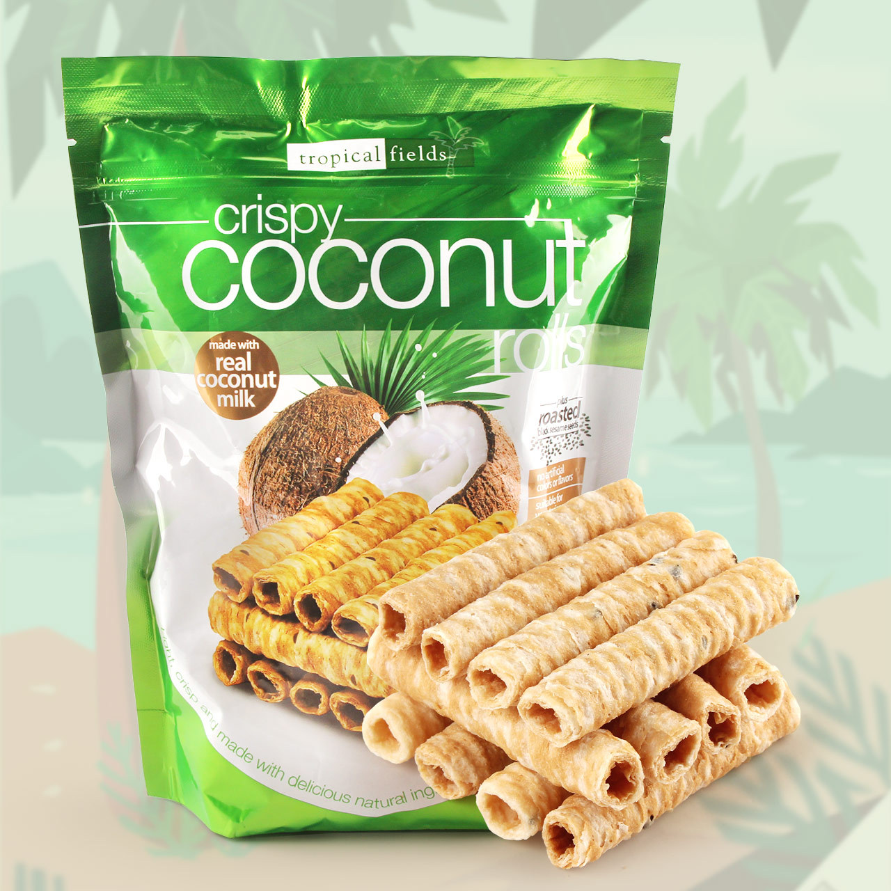澳洲tropical fields土豪椰子卷蛋卷265g/榴莲285g进口零食品现货