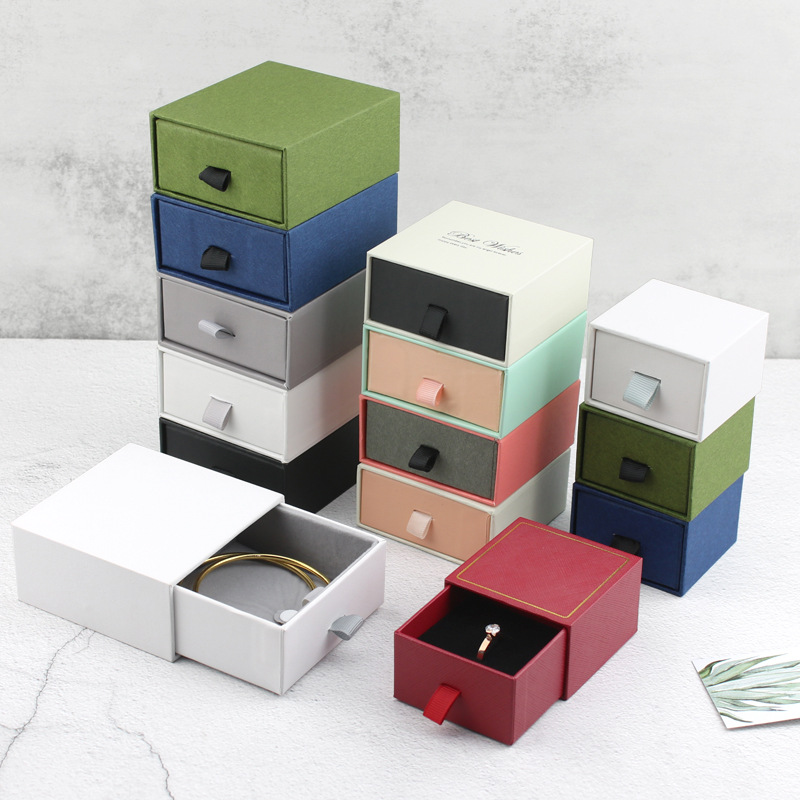抽屉盒抽拉式首饰收纳包装礼盒 珠宝戒指项链手链镯饰品盒子批发