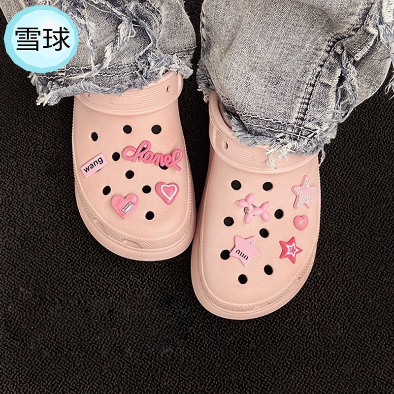 粉色系洞洞鞋配件diy 2024新款y2k洞洞鞋鞋花 跨境新款洞洞鞋鞋扣