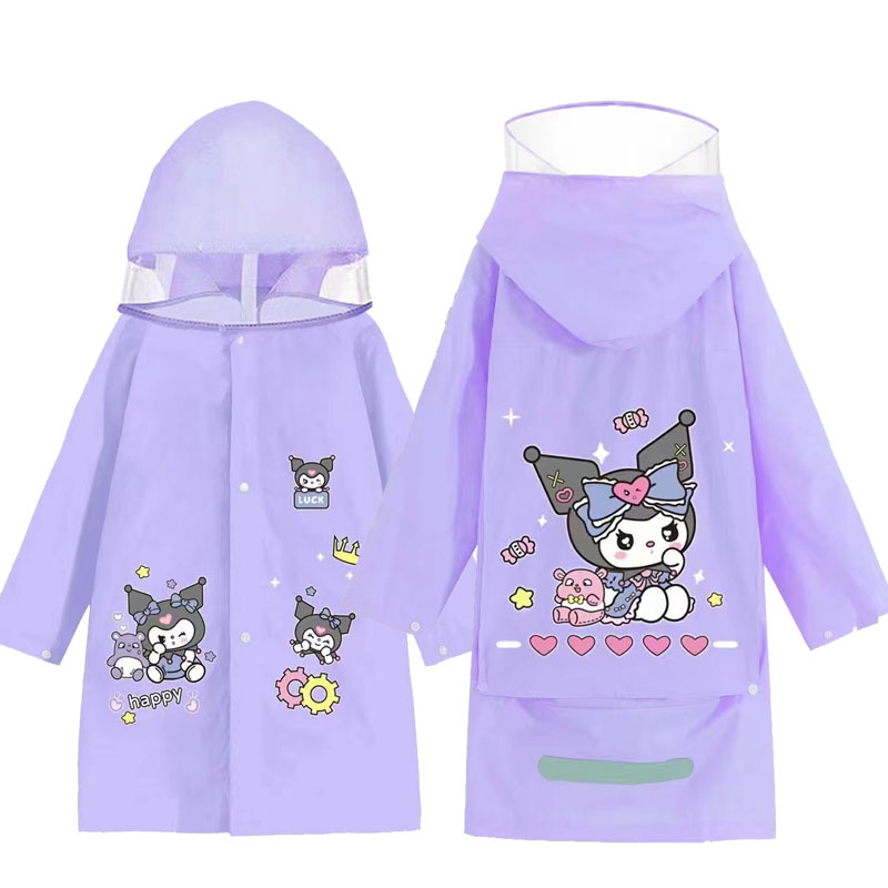 Free Shipping Children's Whole Body Primary and Secondary School Students plus-Sized Schoolbag Baby Poncho Thickened Long Section Waterproof Kindergarten Raincoat