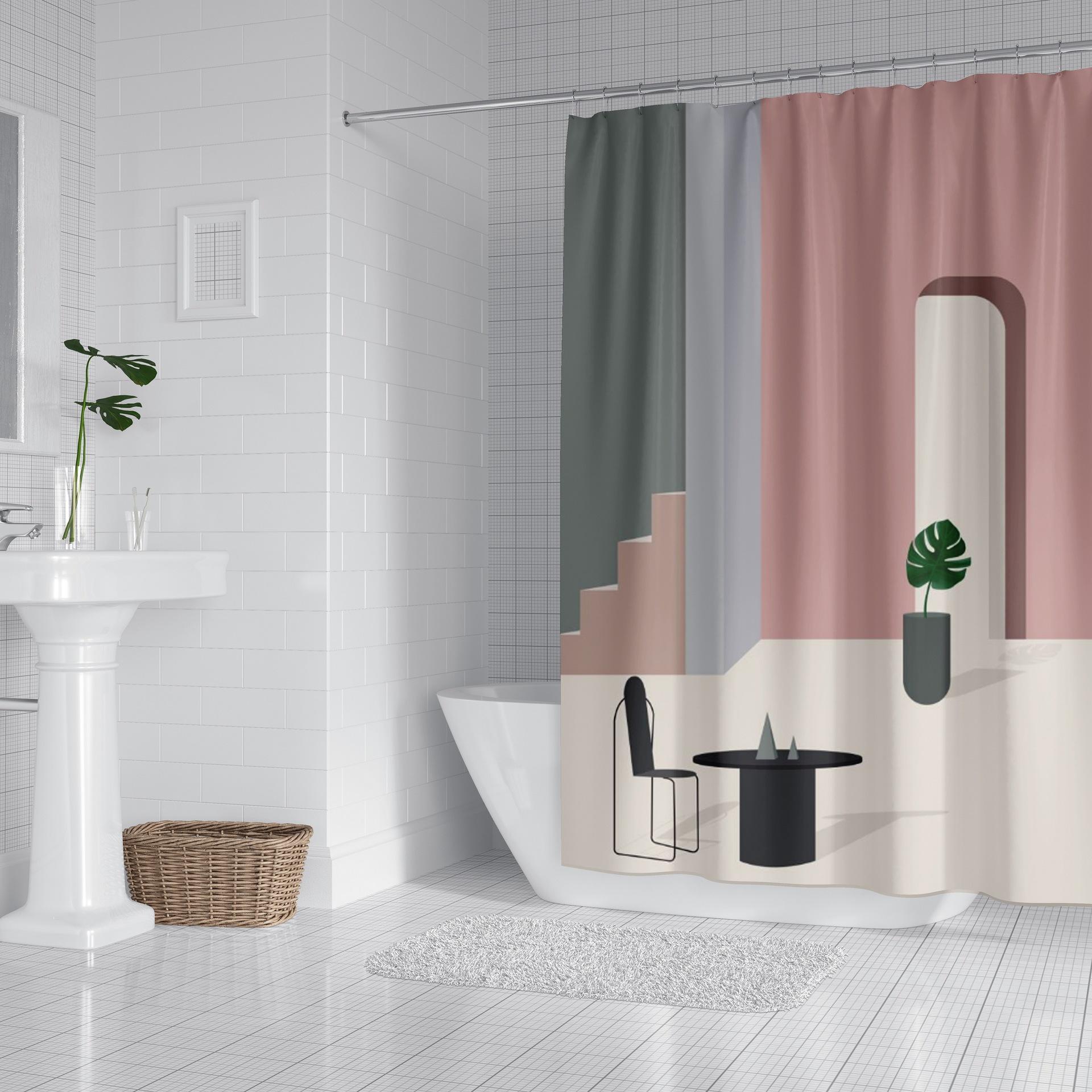 浴室浴帘防水布卫生间洗澡浴帘冬天家用隔断帘防水防霉厂家直销