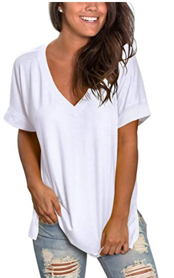 卷边袖口短袖t恤