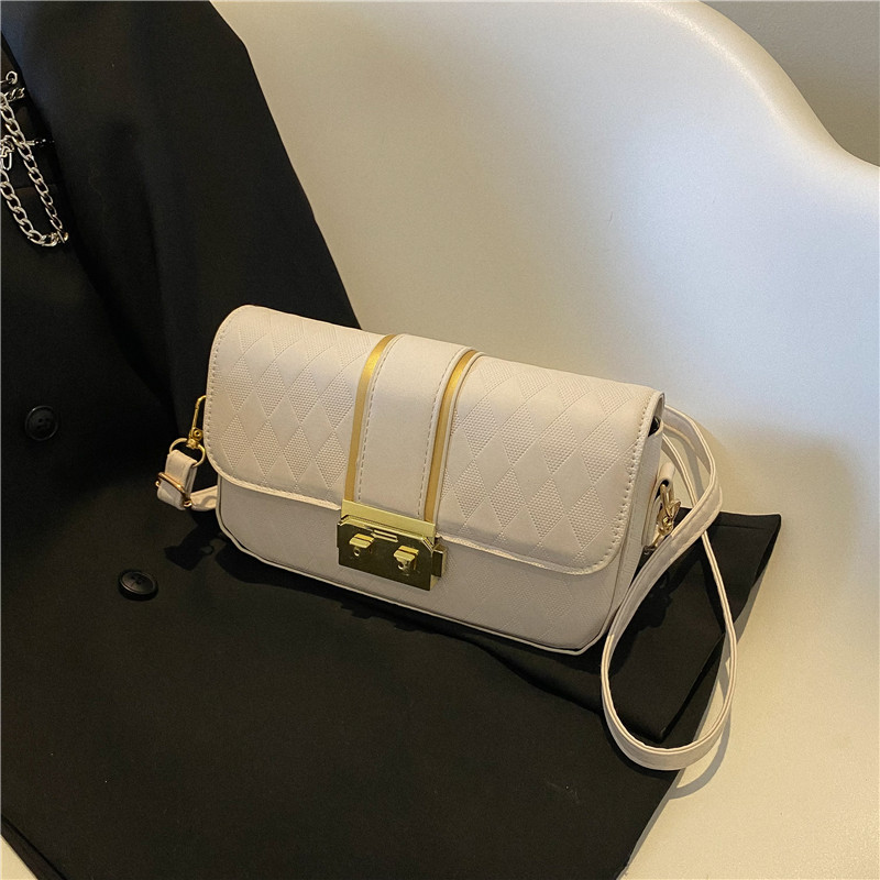 Solid Color Diamond Fashion Lock New Women's Bag Korean Style Women's Shoulder Bag Fashion Trendy Shaping Crossbody Elegant Bag