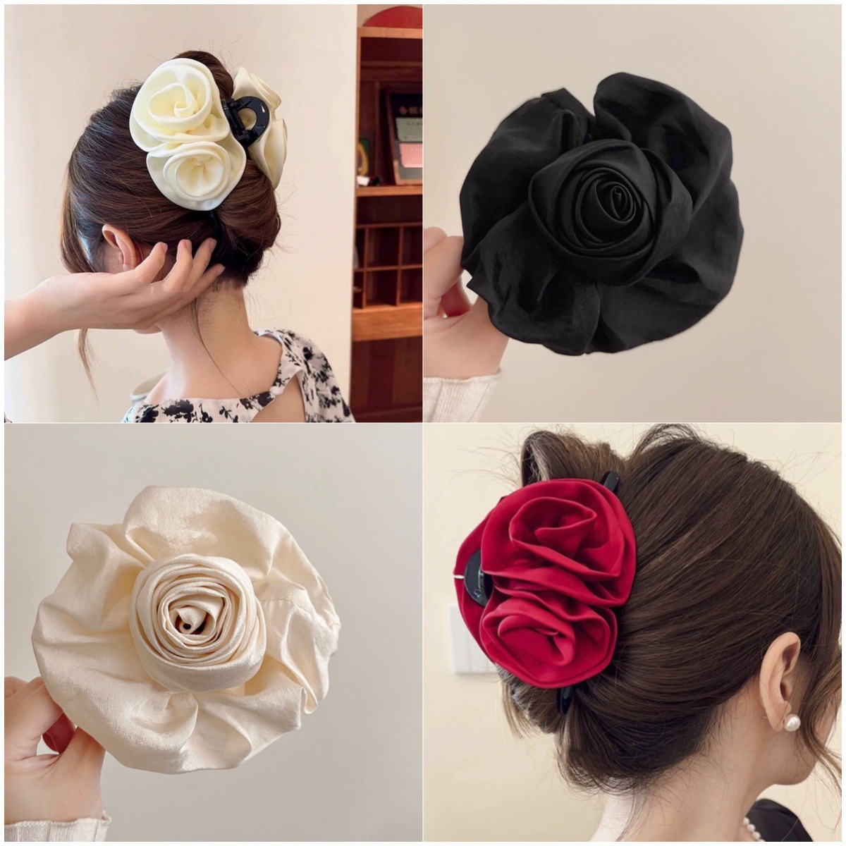 caro rose grip barrettes women‘s large updo hair clip barrettes shark clip