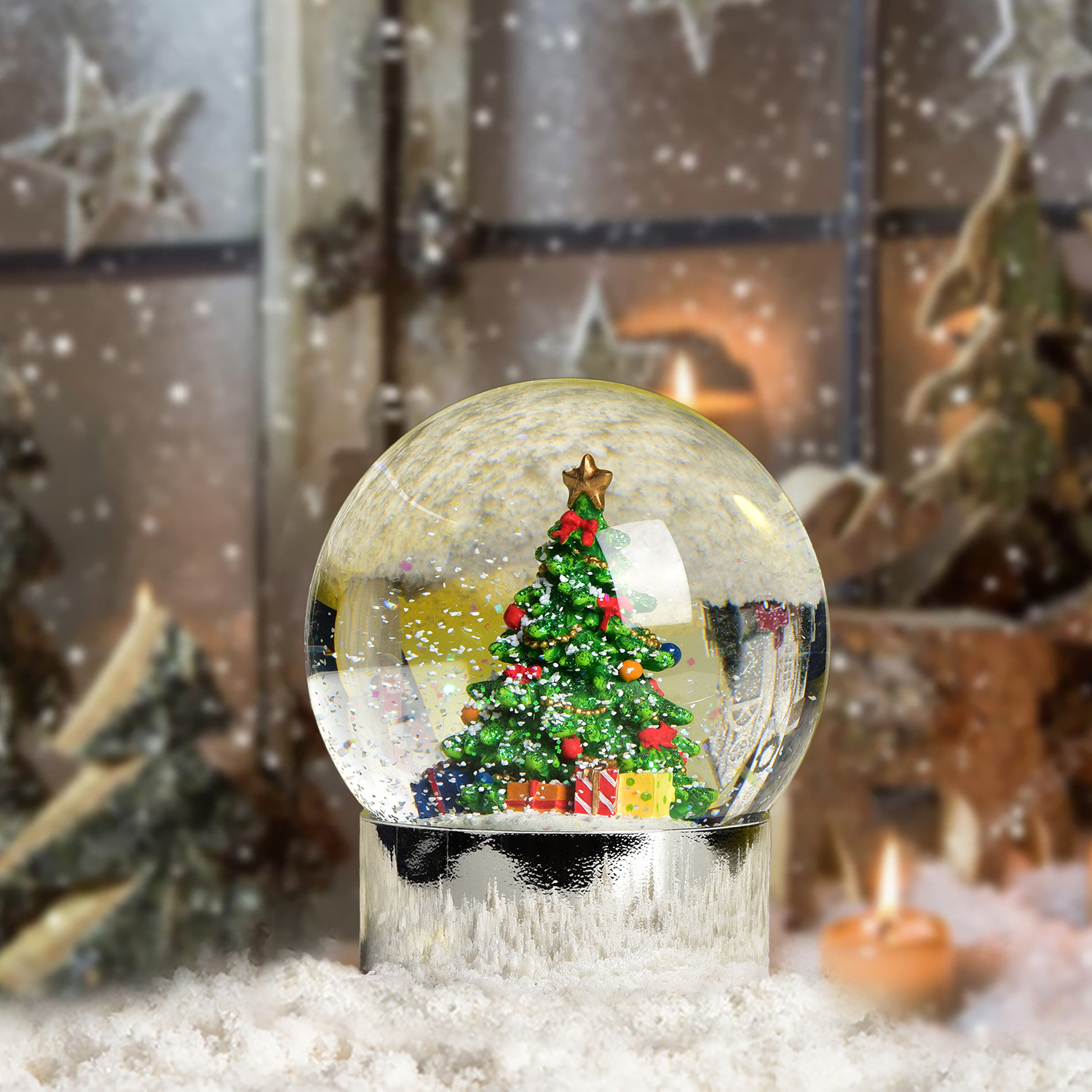 Factory in Stock Snow Christmas Tree Crystal Ball Cross-Border Hot Sale Amazon Aliexpress Christmas Gift Crystal