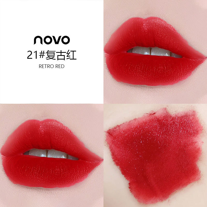 Novo5351 a Touch of Color Love Mist Velvet Air Lip Lacquer Waterproof Colorfast No Stain on Cup Soft Matte Texture