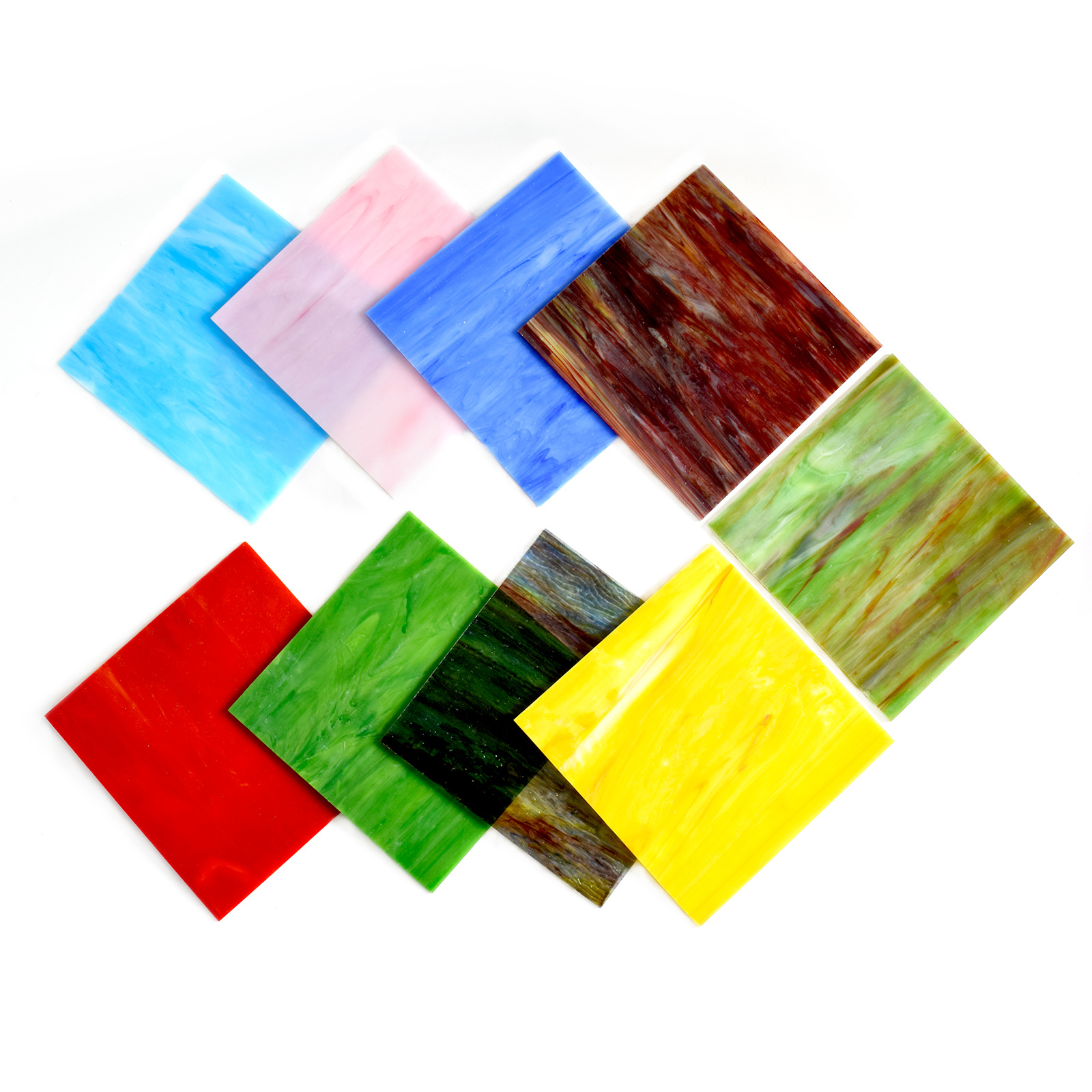 彩色云母玻璃片透光diy手工马赛克镶嵌画用装饰艺术拼图材料玻璃