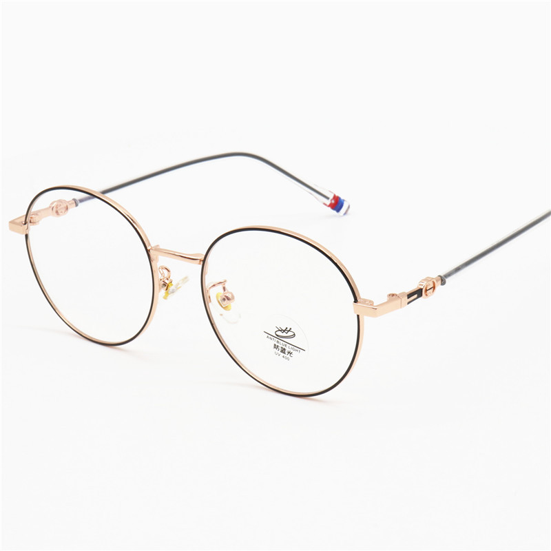 新款宽边复古金属眼镜架 潮男女长脚套椭圆眼镜框 防蓝光电脑镜