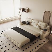 新款猫抓皮沙发床两用可折叠小户型客厅双人卧室直排多功能梳化床