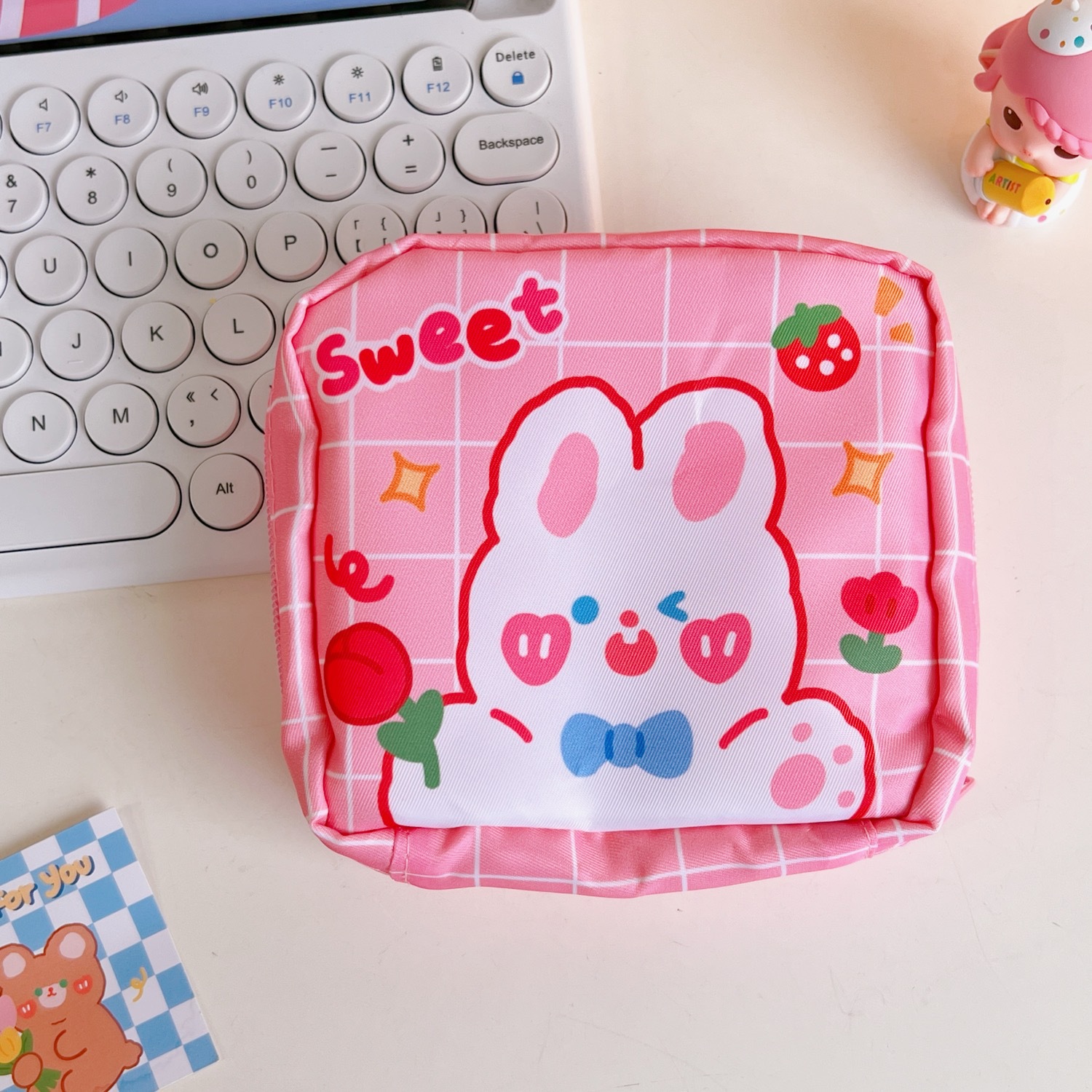 Japanese and Korean Lovely Fancy Ins Style Large Capacity Aunt Towel Storage Bag Cute Puppy New Bag Coin Purse Buggy Bag