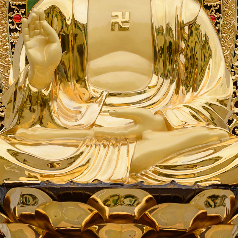 台湾盛凡铜鎏金佛像五方佛阿弥陀佛毗卢遮那佛寺庙供奉佛教用品