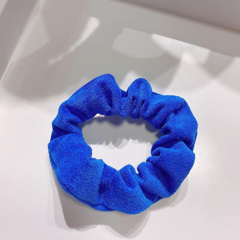 11420克莱因蓝色系ins少女布艺丝绒皮革大肠发圈发绳弹簧夹抓夹子