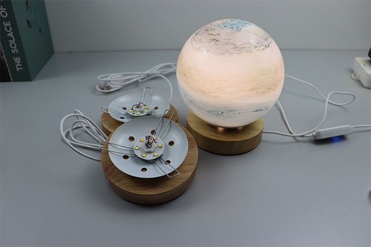 流浪星球台灯木底座 宇宙星球led发光灯底座玻璃罩通用款月球灯座