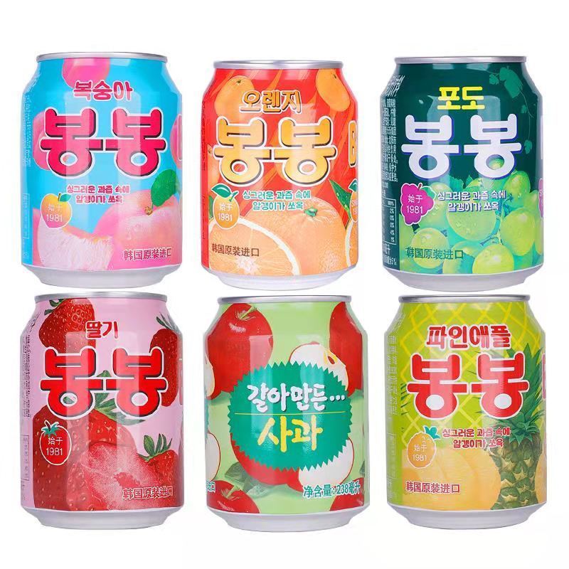 原装韩国进口饮料整箱乐天lotte芒果汁海太葡萄汁238ml果肉饮料